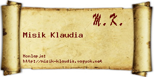 Misik Klaudia névjegykártya